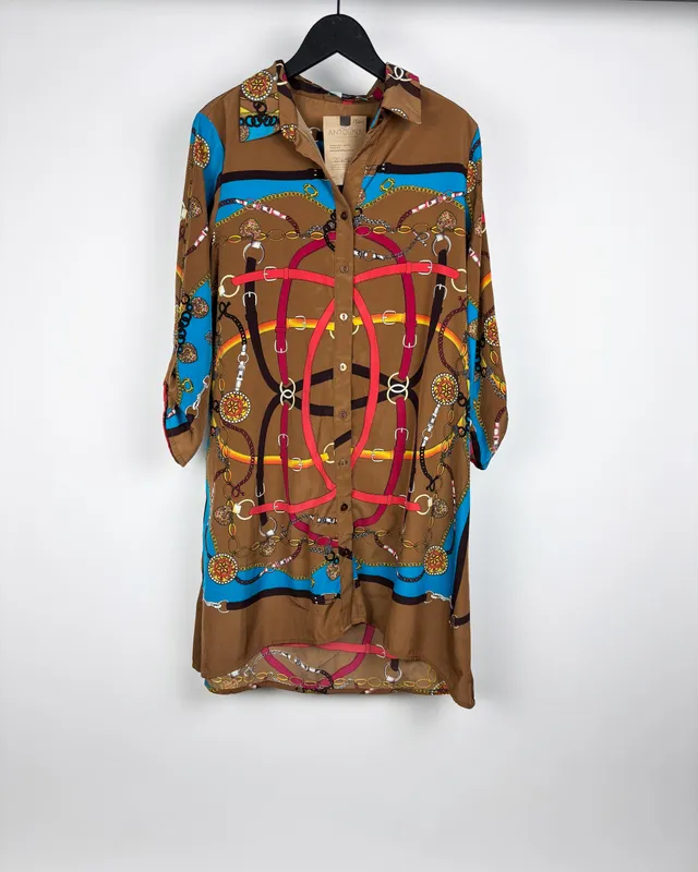 Camisa marron estampada tiffany