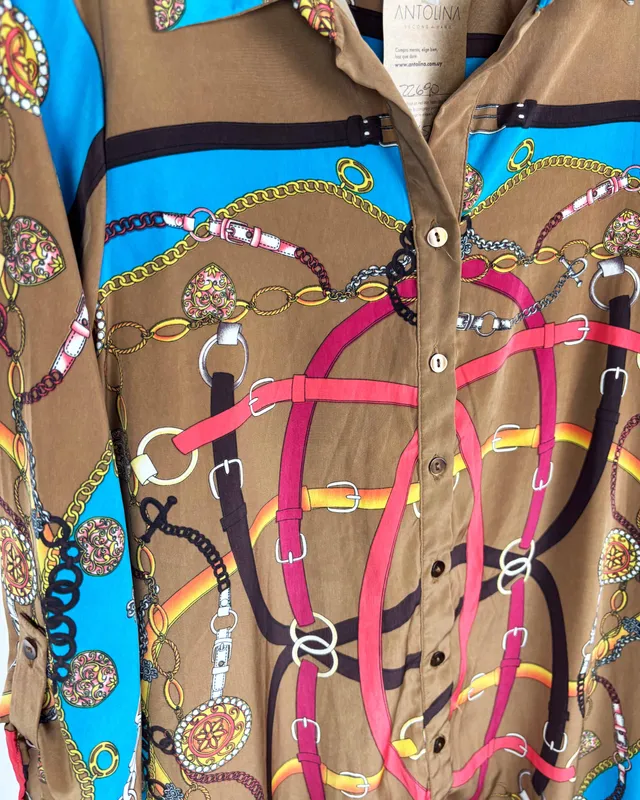 Camisa marron estampada tiffany