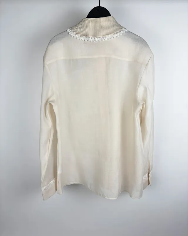 Camisa cruda con volado h&m