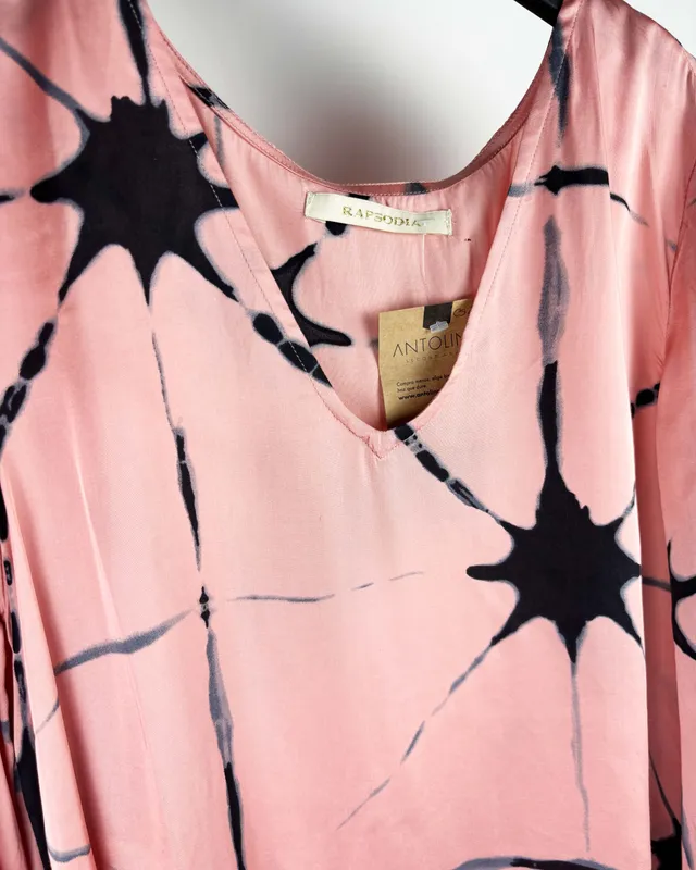 Vestido rosa saten rapsodia