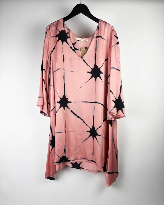 Vestido rosa saten rapsodia