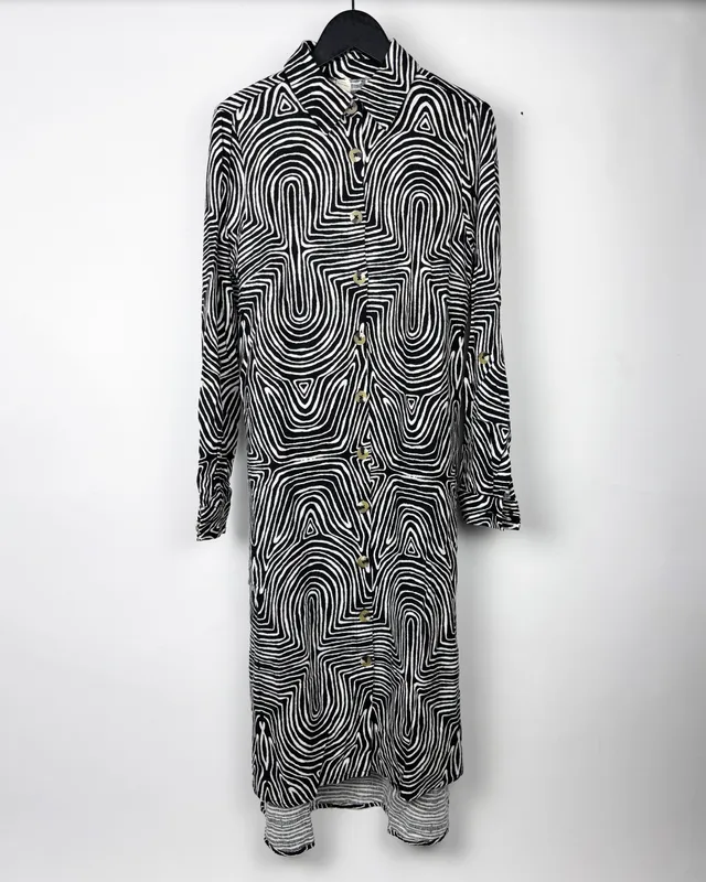 Vestido camisero estampado marfinno