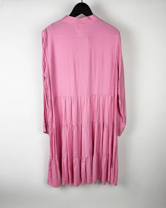 Vestido corto rosado rotunda