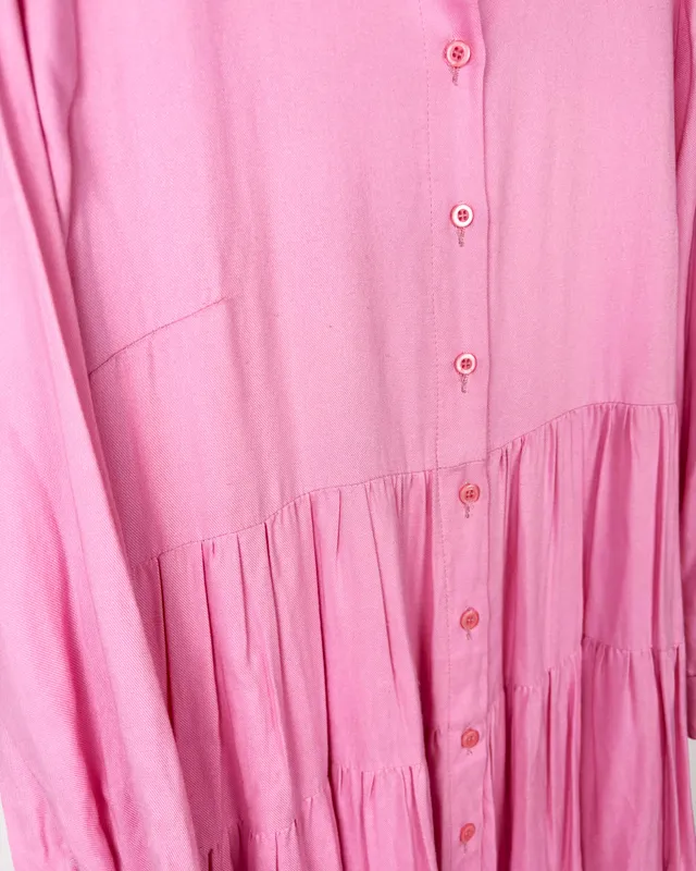 Vestido corto rosado rotunda