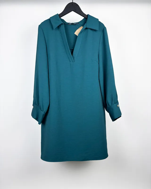Vestido corto verde zara