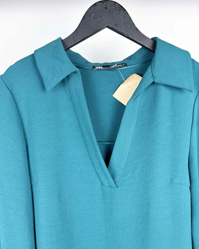 Vestido corto verde zara