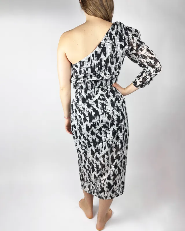 Pollera gris negra mango