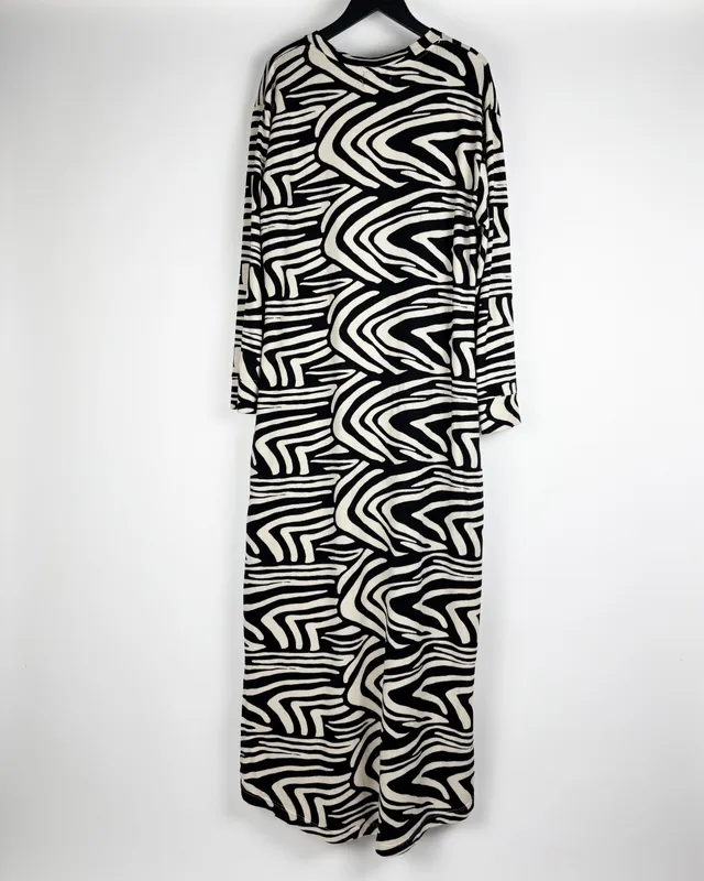 Vestido tejido beige y negro magnolia