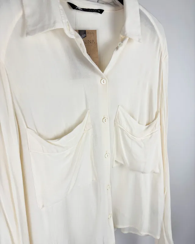 Camisa cruda corta zara