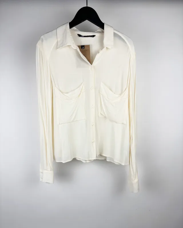 Camisa cruda corta zara