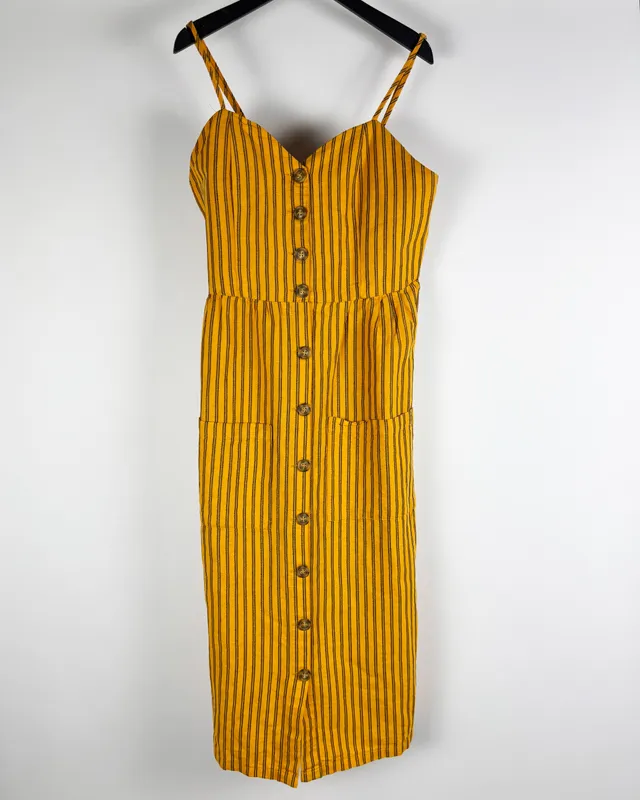 Vestido mostaza rayado daniel cassin