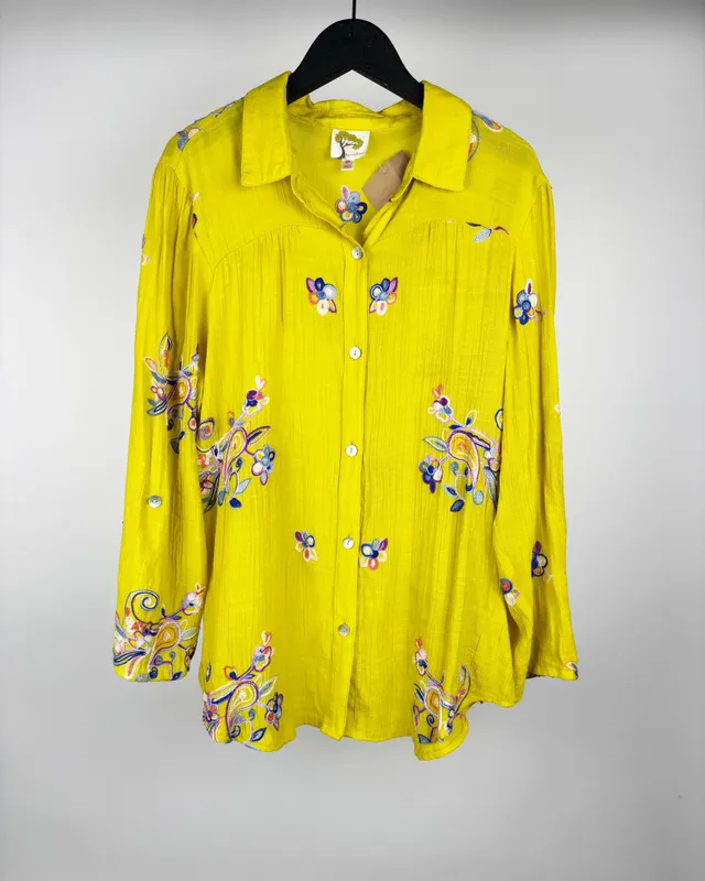 Camisa bordada fig and flower