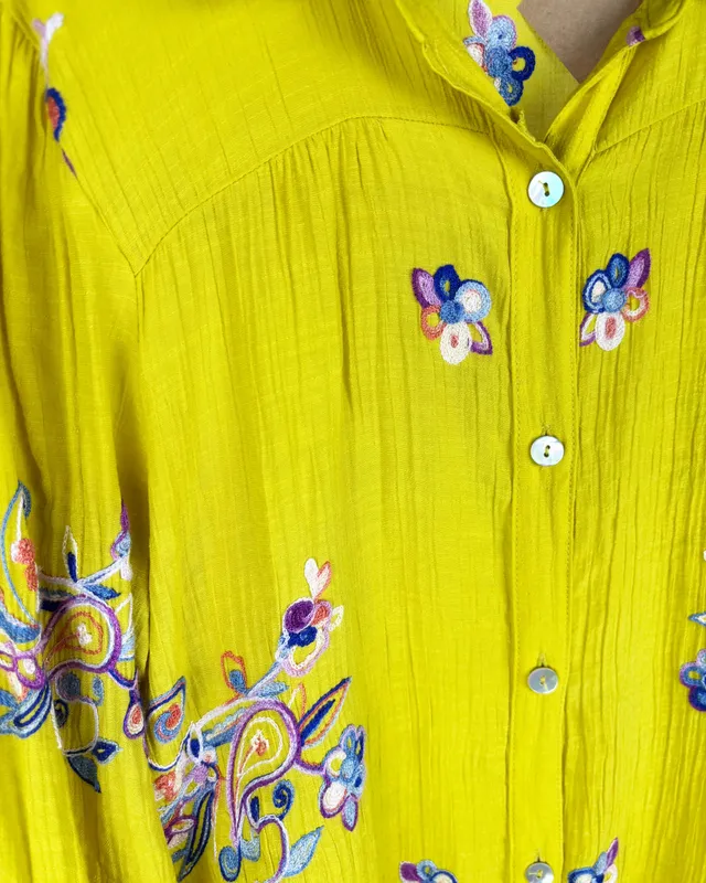 Camisa bordada fig and flower