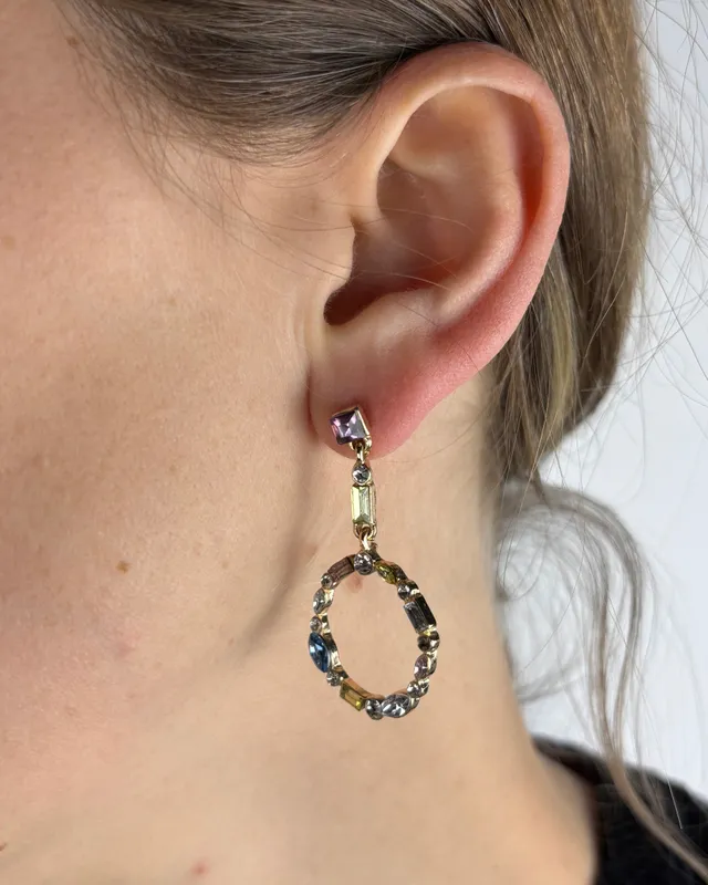 Caravanas redondas cristales colores