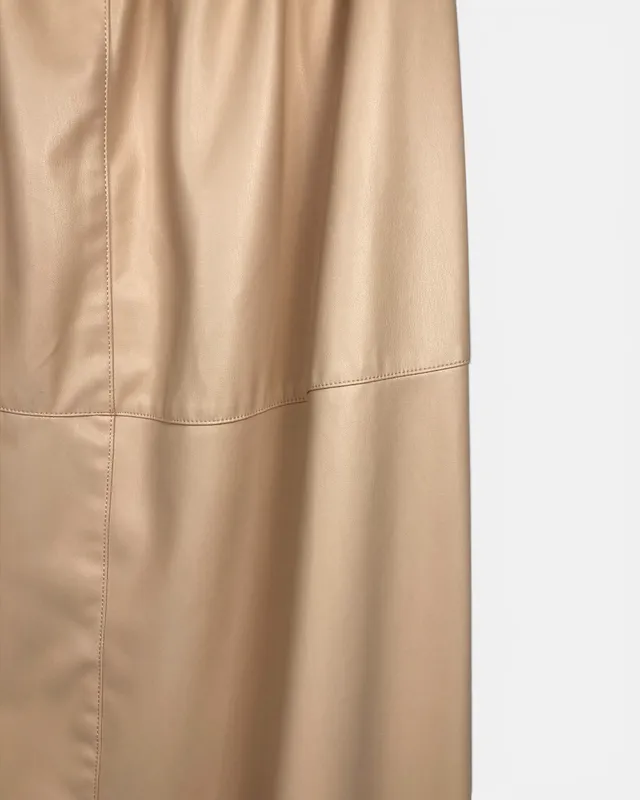Pollera cuerina rosa zara