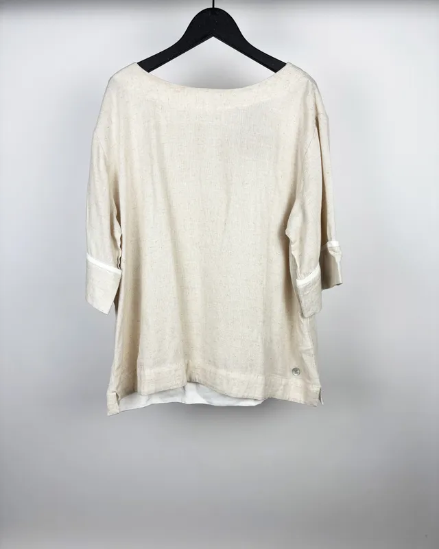 Blusa mc beige c/laso limite