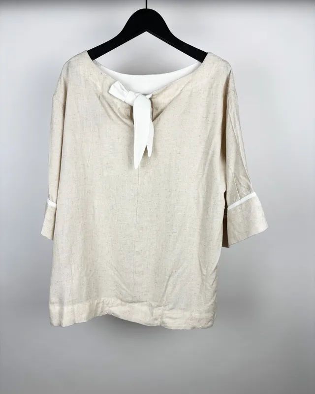Blusa mc beige c/laso limite