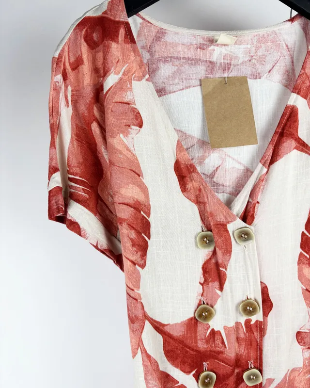 Vestido camisero estampado marfinno