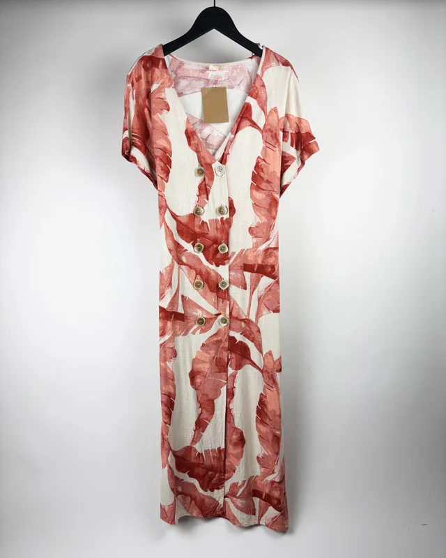 Vestido camisero estampado marfinno