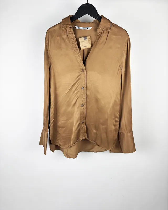 Camisa marron zara