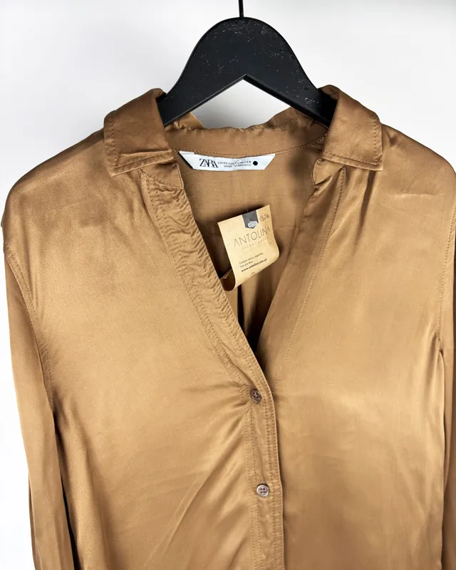 Camisa marron zara