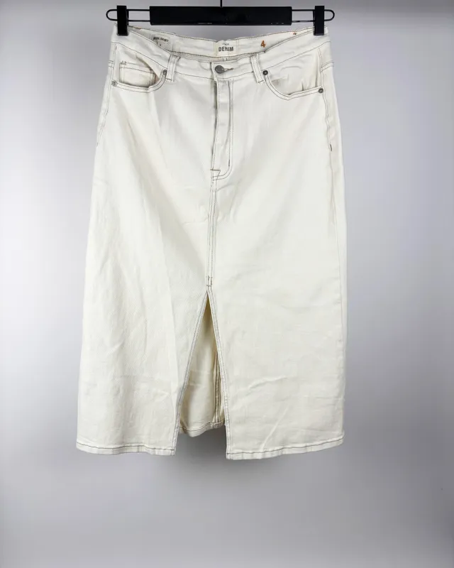 Pollera de jean crudo lemon