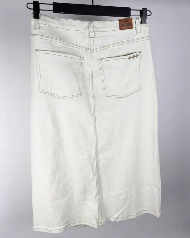 Pollera de jean crudo lemon