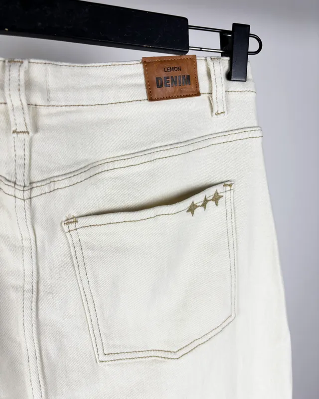 Pollera de jean crudo lemon