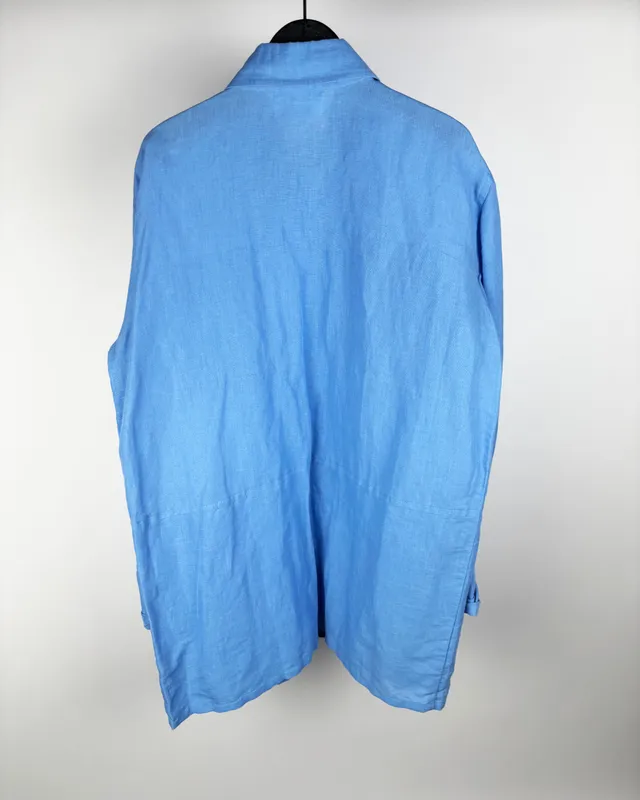 Camisa tipo lino azul ganesha