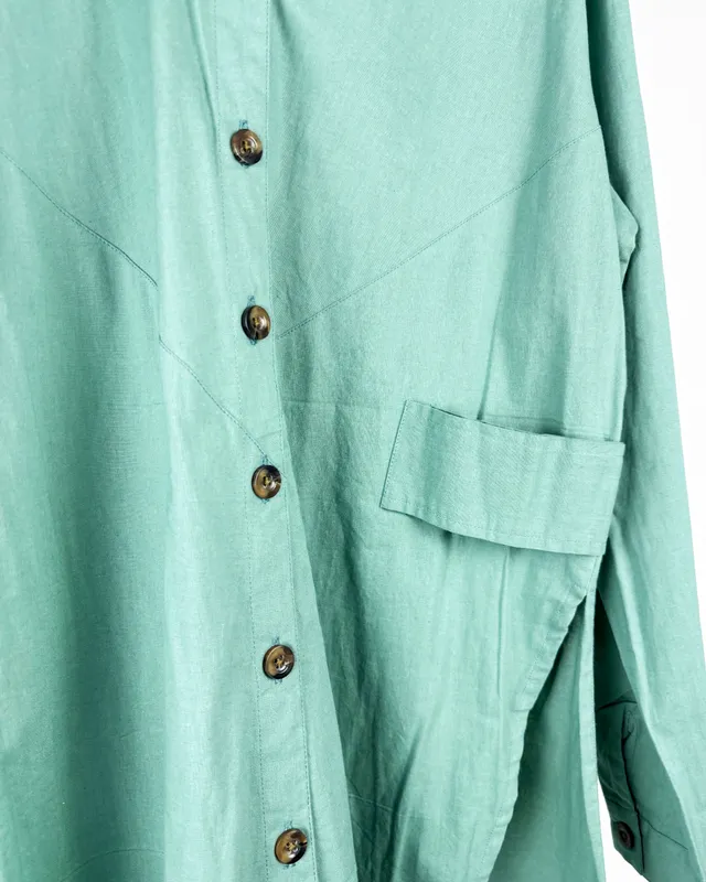 Camisa verde asimetrica be ganesha