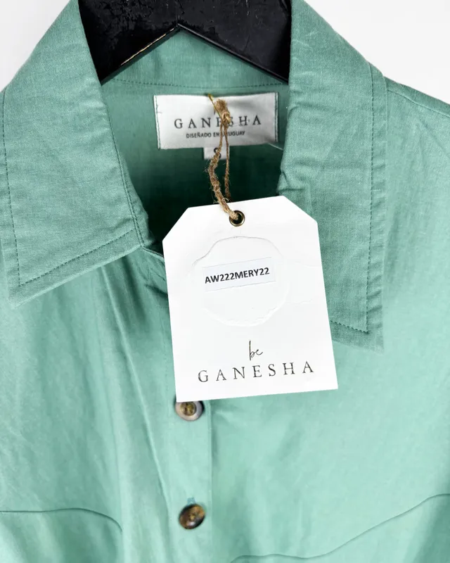 Camisa verde asimetrica be ganesha