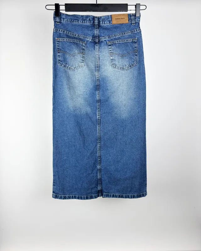 Pollera jean azul lemon