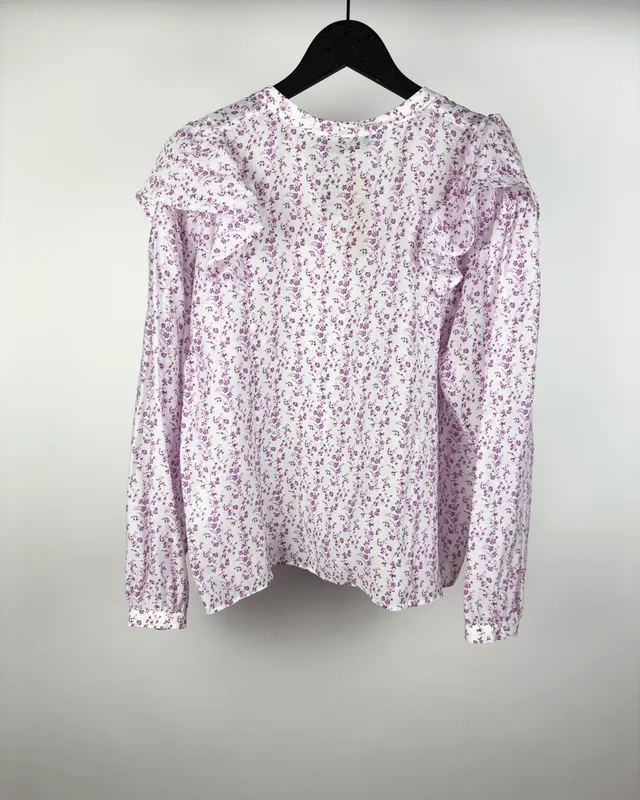 Blusa c/flores lila zara