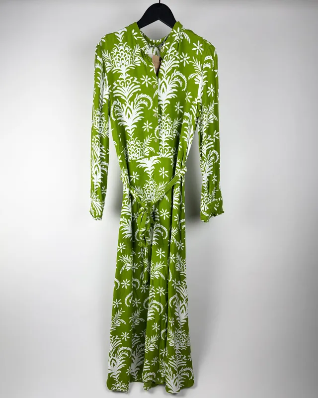 Vestido estampado verde zara