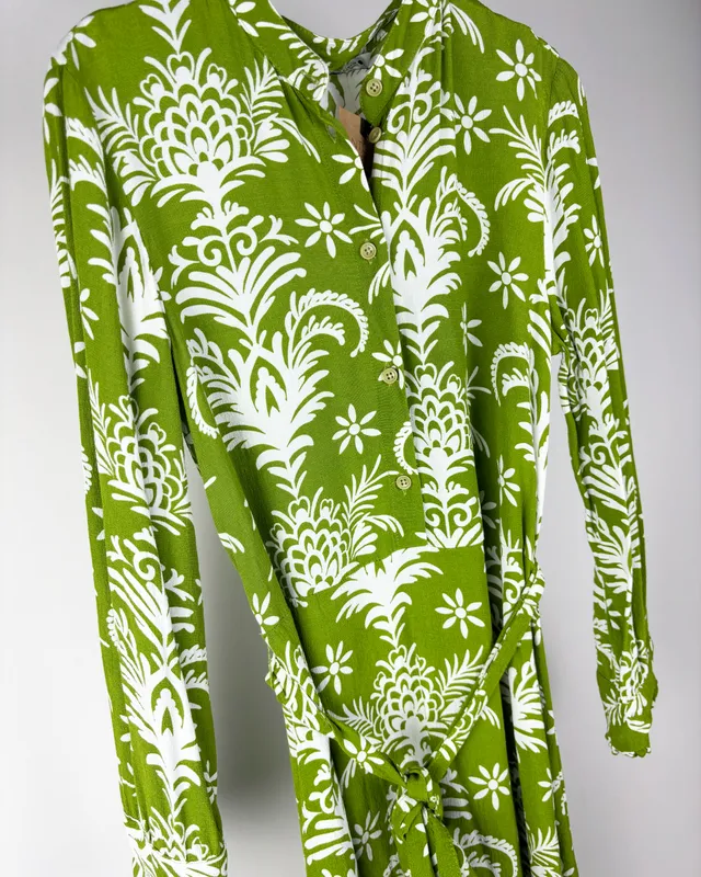 Vestido estampado verde zara