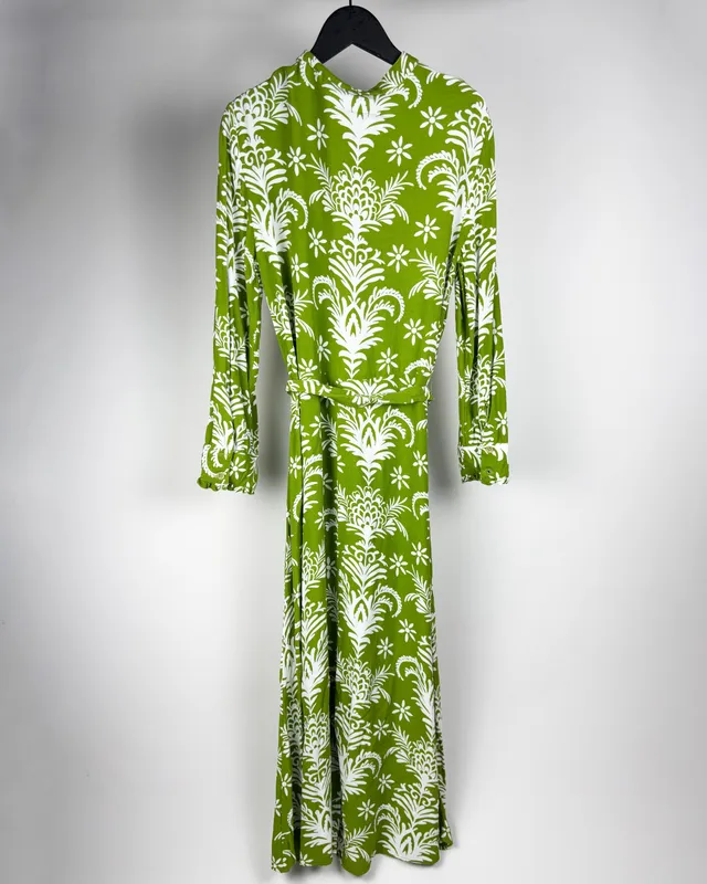 Vestido estampado verde zara