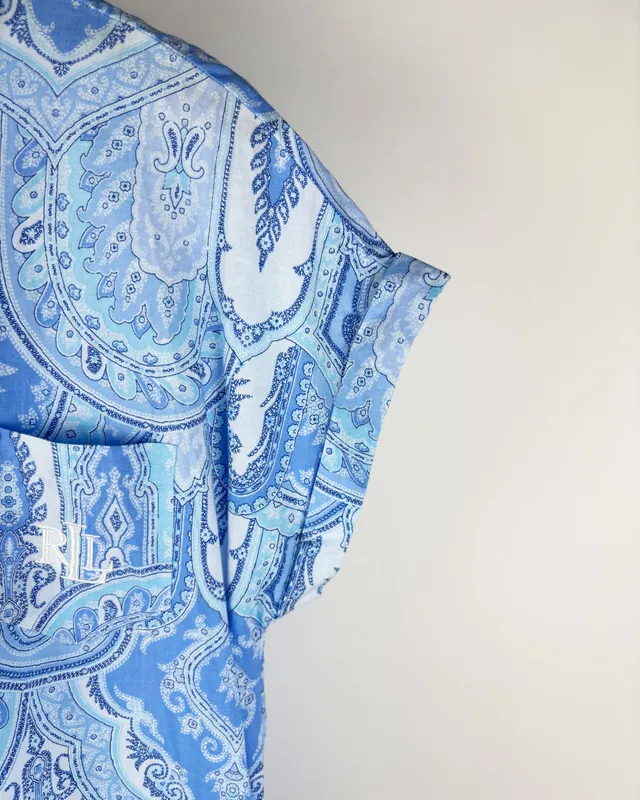 Vestido camisero celeste ralph lauren