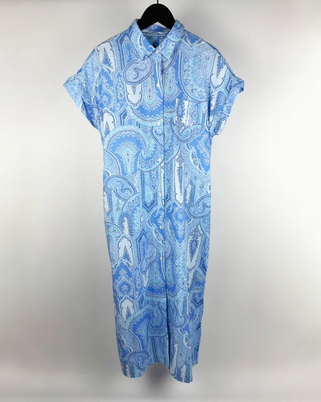 Vestido camisero celeste ralph lauren