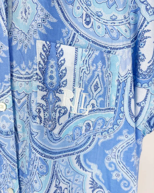 Vestido camisero celeste ralph lauren