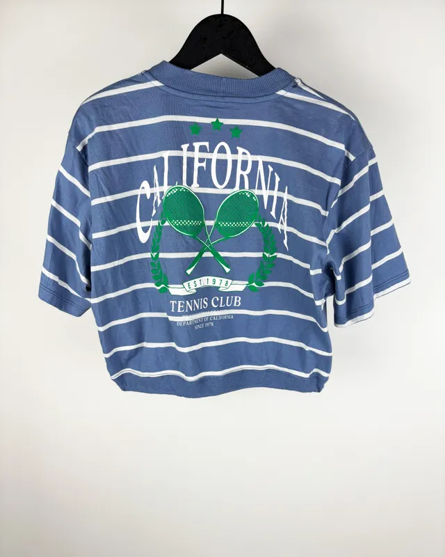 Remera rayada estampada bluesteel