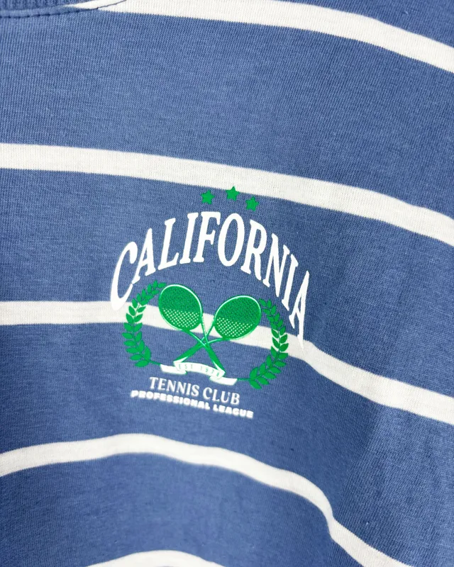 Remera rayada estampada bluesteel