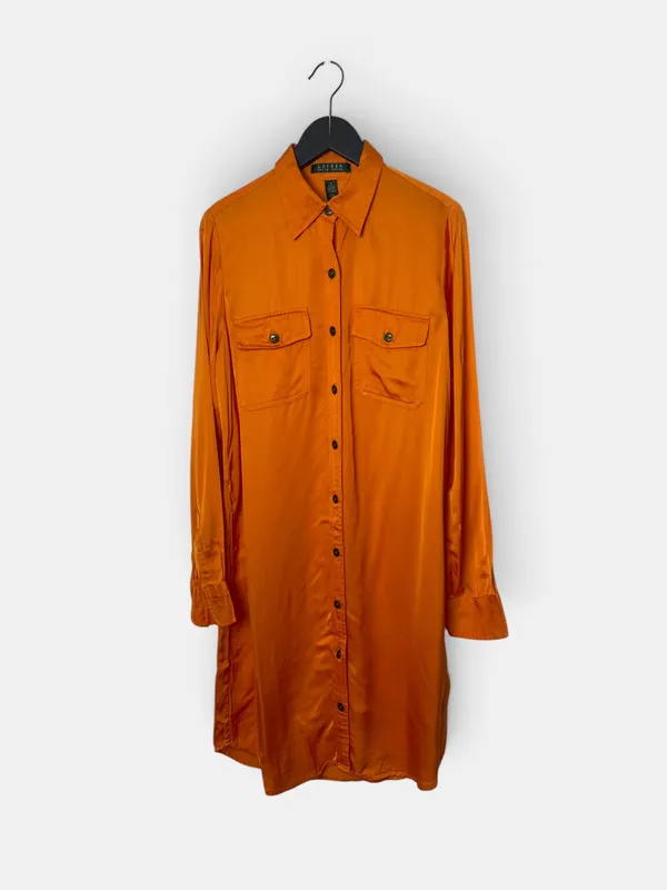 Camisa larga seda ralph lauren
