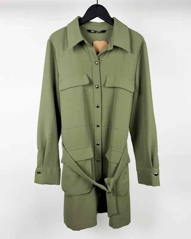Chaqueta verde c/laso zara