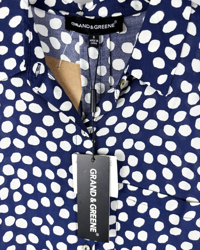 Camisa azul con lunares grand&greene