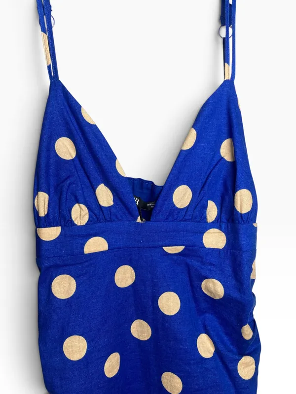Vestido azul c/lunares zara
