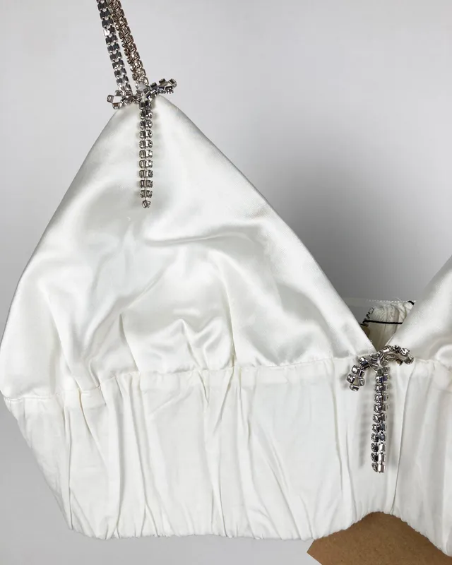 Top blanco c/strass zara