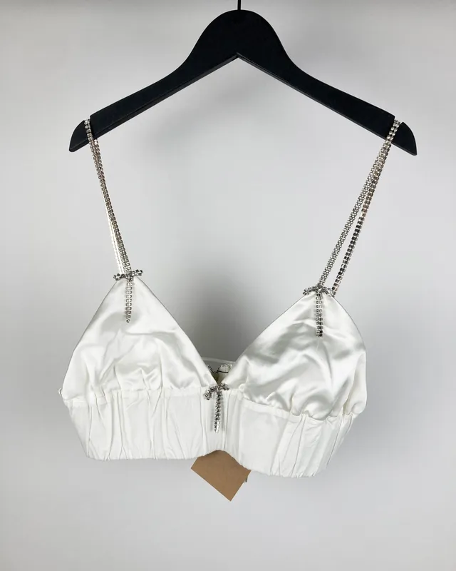 Top blanco c/strass zara