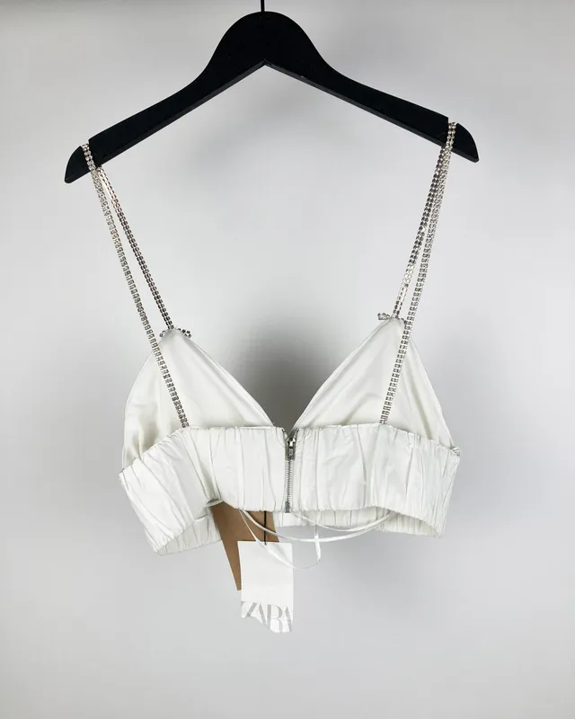 Top blanco c/strass zara