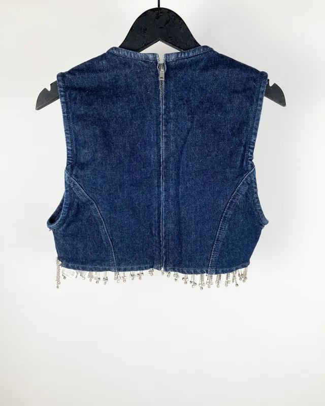 Top de jean azul c/strass zara