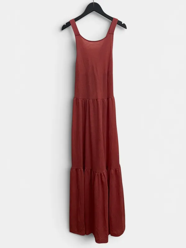 Vestido largo mango viscosa sustentable